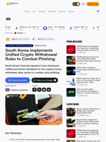 South Korea Implements Unified Crypto Withdrawal Rules to Combat Phishing – Regulation Bitcoin News