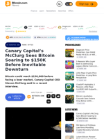 Canary Capital’s McClurg Sees Bitcoin Soaring to $150K Before Inevitable Downturn – News Bytes Bitcoin News