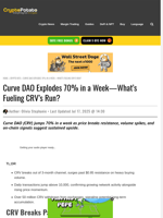 Curve DAO Explodes 70% in a Week—What’s Fueling CRV’s Run?