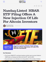 Nasdaq-Listed HBAR ETF Filing Offers A New Injection Of Life For Altcoin Investors – CryptoNinjas