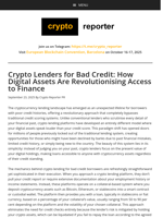 Crypto Lenders for Bad Credit: How Digital Assets Are Revolutionising Access to Finance