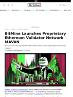 BitMine Launches Proprietary Ethereum Validator Network MAVAN - 