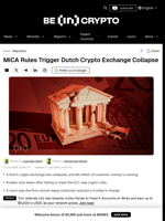 MiCA Rules Trigger Dutch Crypto Exchange Collapse