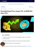 PancakeSwap Price Jumps 13%, as BNB Hits New ATH
