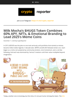 Milk Mocha’s $HUGS Token Combines 60% APY, NFTs, & Emotional Branding to Lead 2025’s Meme Coins