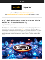 CRO Price Momentum Continues While OZAK AI Presale Heats Up