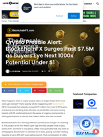 Crypto Presale Alert: BlockchainFX Surges Past $7.5M as Buyers Eye Next 1000x Potential Under $1 | Live Bitcoin News