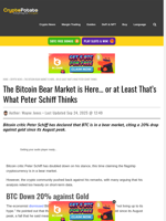 The Bitcoin Bear Market is Here... or at Least That's What Peter Schiff Thinks