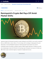 Remixpoint’s Crypto Bet Pays Off Amid Market Shifts