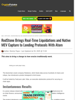 RedStone Brings Real-Time Liquidations and Native MEV Capture to Lending Protocols With Atom