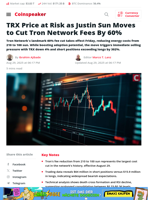 TRX Price at Risk as Justin Sun Moves to Cut Tron Network Fees By 60% - Coinspeaker