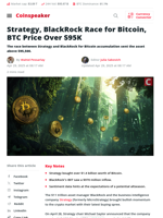 Strategy, BlackRock Race for Bitcoin, BTC Price Over $95K | Coinspeaker