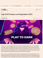 Top 11 NFT Games as of September 2025 - AMBCrypto