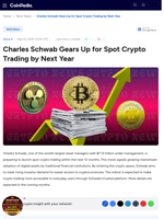 Charles Schwab Gears Up for Spot Crypto Trading by Next Year
