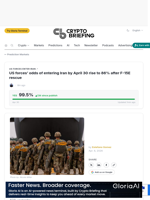 US forces' odds of entering Iran by April 30 rise to 86% after F-15E rescue