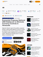 Economist Proposes National USD Stablecoin to Eliminate Currency Controls in Venezuela