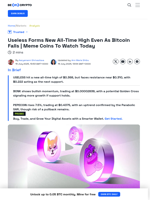 Useless Forms New All-Time High | Meme Coins To Watch Today