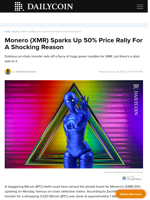 Monero (XMR) Sparks Up 50% Price Rally For A Shocking Reason - DailyCoin