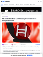 Can HBAR Rebound Above $0.2212 After Drop to a 2-Month Low?