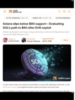 Solana slips below $80 support – Evaluating SOL's path to $60 after Drift exploit - AMBCrypto