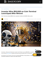 Investor Wins $10,000 on Coin Terminal Launchpad After Refund - DailyCoin