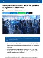 Hedera Positions Web3 Rails for the Rise of AI Payments