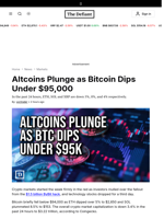 Altcoins Plunge as Bitcoin Dips Under $95,000 - 
