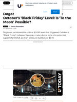 Dogecoin (DOGE) Recovers Above October's 'Black Friday' Level: Is 'To the Moon' Possible? - U.Today