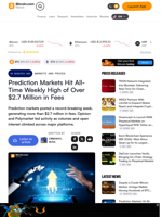Prediction Markets Hit All-Time Weekly High of Over $2.7 Million in Fees – Markets and Prices Bitcoin News