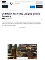US Bitcoin Tax Policy Lagging Behind Germany - U.Today