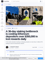 Ethereum has a $5 billion staking traffic jam