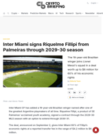 Inter Miami signs Riquelme Fillipi from Palmeiras through 2029-30 season