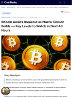 Bitcoin Awaits Breakout as Macro Tension Builds — Key Levels to Watch in Next 48 Hours