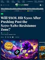 Will $SOL Hit $300 After Pushing Past the $270-$280 Resistance Zone? - Crypto Daily