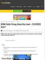 BONK Holds Strong Above Key Level—$0.00003 Next?