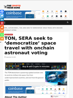 TON, SERA seek to ‘democratize’ space travel with onchain astronaut voting - The Crypto News Wire
