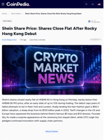 Shein Share Price: Shares Close Flat After Rocky Hong Kong Debut