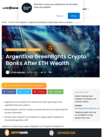 Argentina Banks Open Crypto as ETH Gains Wealth Role