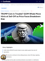 TRUMP Coin in Trouble? $23M Whale Move Hints at Sell-Off as Price Faces Breakdown Risk