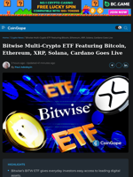 Bitwise Multi-Crypto ETF Featuring Major Assets Goes Live