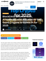 BlockDAG, Binance Coin, Avalanche, and Sui Lead as the Good Cryptos to Invest in for 2025 | Live Bitcoin News