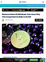 Ethereum Nears $2,800 Break-Even Zone: Why This Is Important
For Rally To $3,000