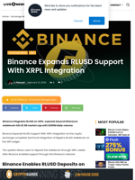 Binance Adds RLUSD Support on XRPL