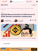 Binance Donation To Malta Grows 195x to $39M, Still Unclaimed