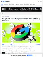 Google’s Secret Weapon for AI? A Bitcoin Mining Company - BeInCrypto