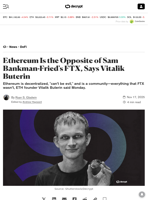 Ethereum Is the Opposite of Sam Bankman-Fried's FTX, Says Vitalik Buterin - Decrypt