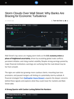 Storm Clouds Over Wall Street: Why Banks Are Bracing for Economic Turbulence - Visionary Financial