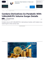 Cardano Derivatives Go Parabolic With 1,264,849.11% Volume Surge: Details - U.Today