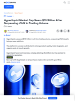 Hyperliquid Surpasses dYdX with $1.5 Trillion Trading Volume