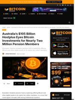 Australia's $105 Billion Fund Hostplus Eyes Bitcoin For Members